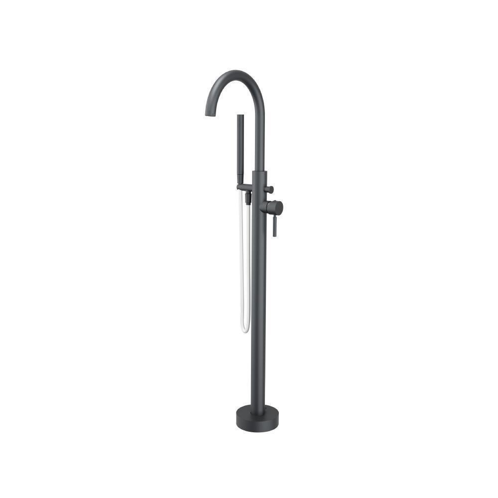 Freestanding Floor Mount Bathtub / Tub Filler With Hand Shower | Rock Grey