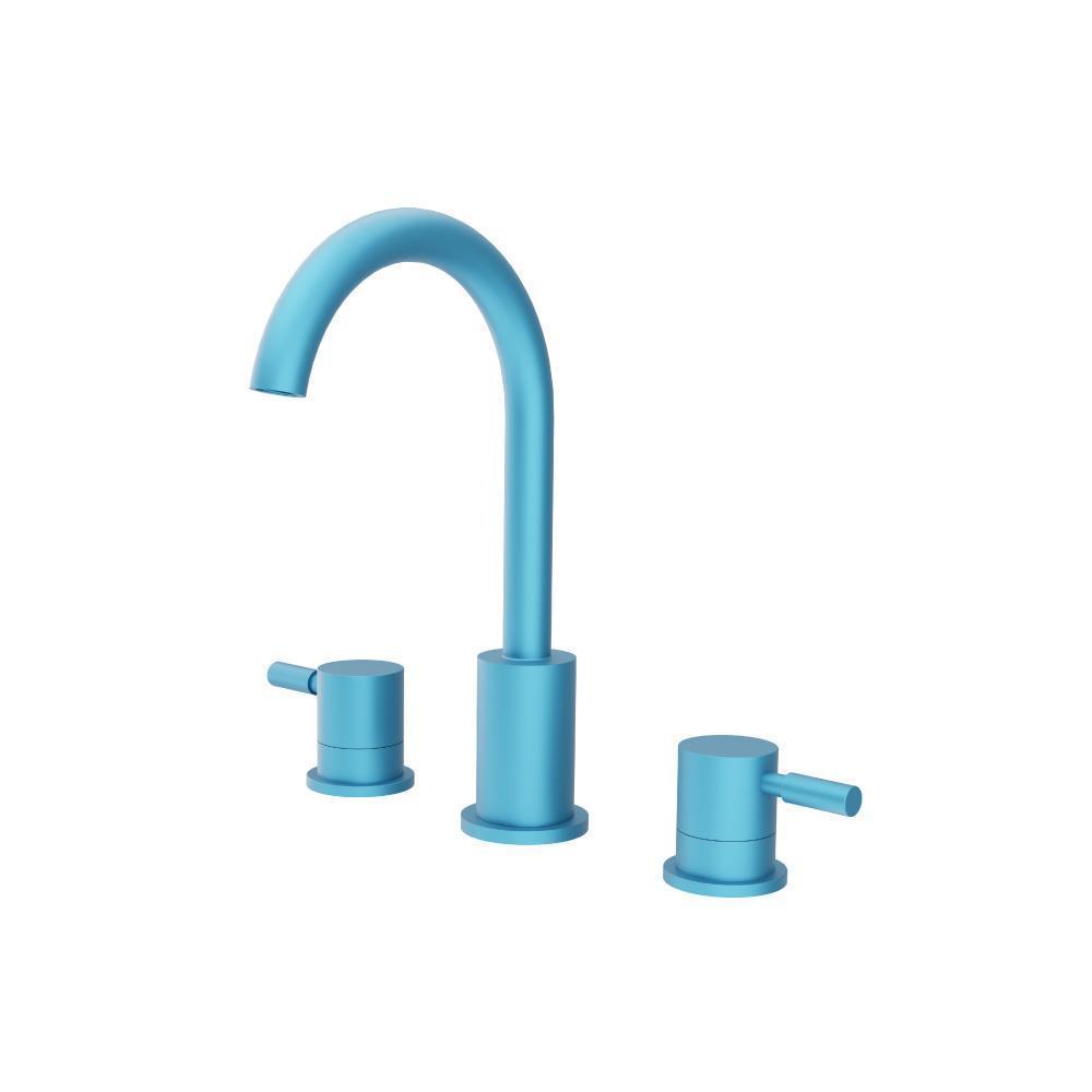 Three Hole 8" Widespread Two Handle Bathroom Faucet | Sky Blue