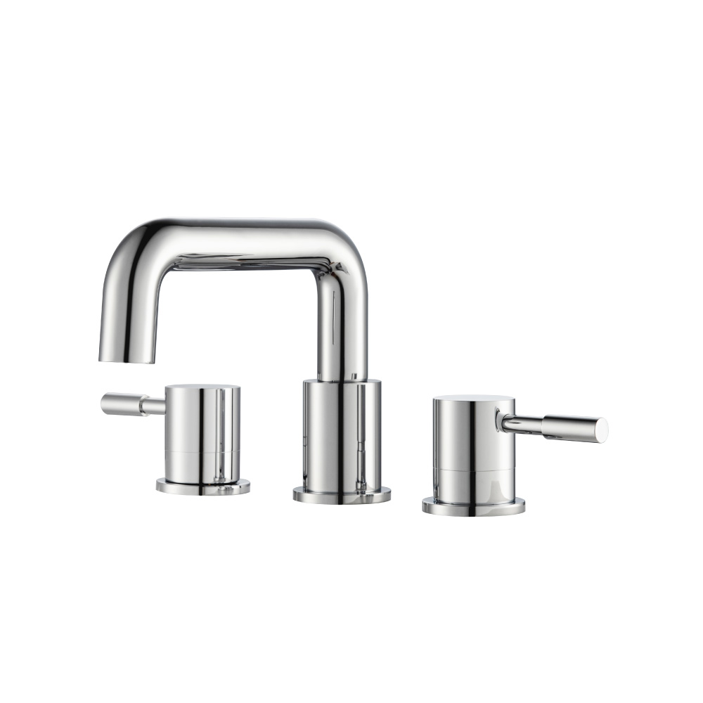 Three Hole 8" Widespread Two Handle Bathroom Faucet | Chrome