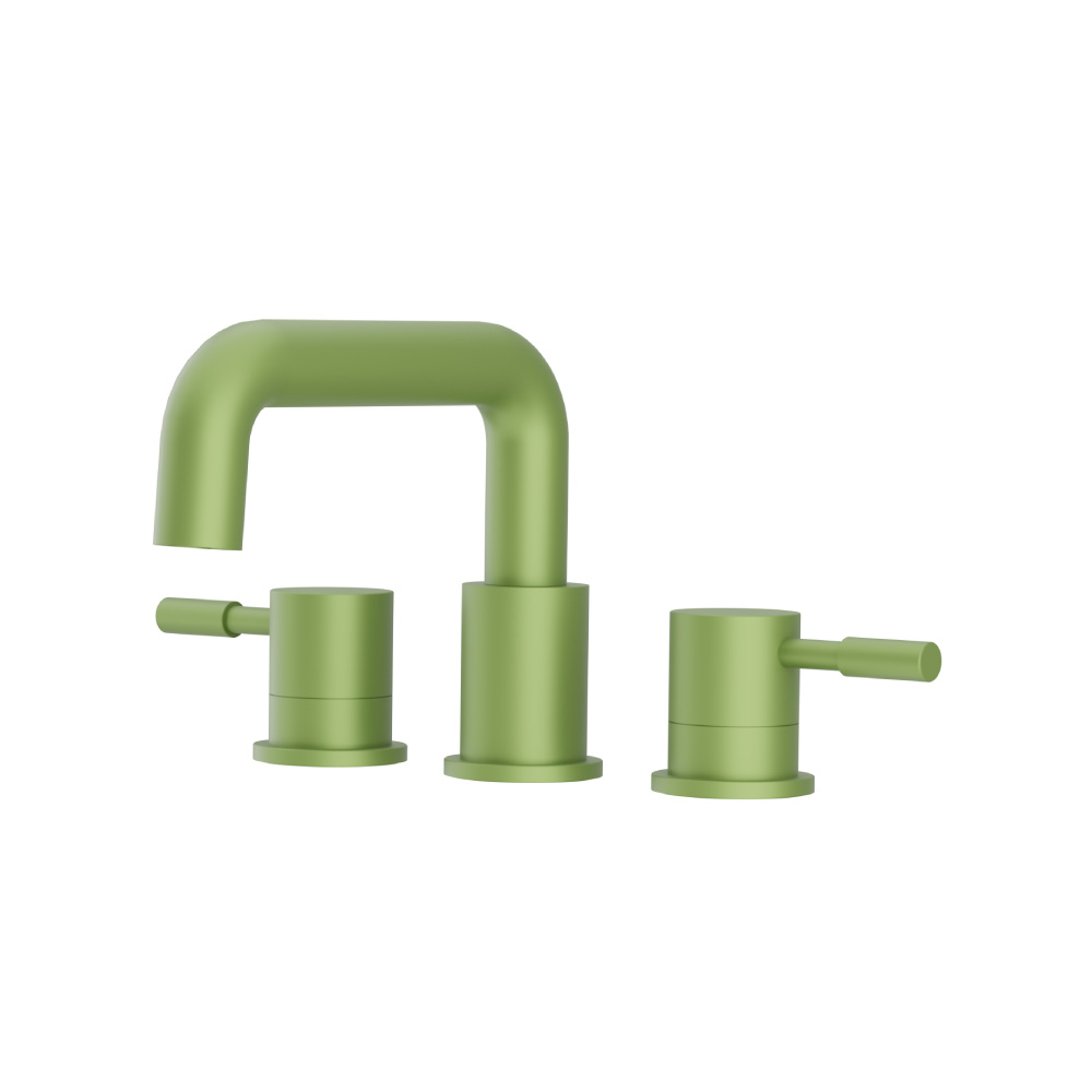 Three Hole 8" Widespread Two Handle Bathroom Faucet | Flusso Green