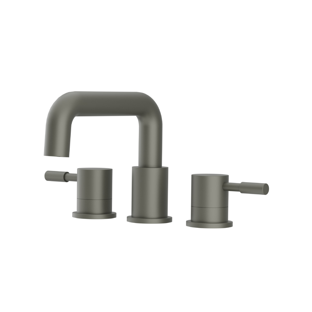 Three Hole 8" Widespread Two Handle Bathroom Faucet | Gun Metal Grey