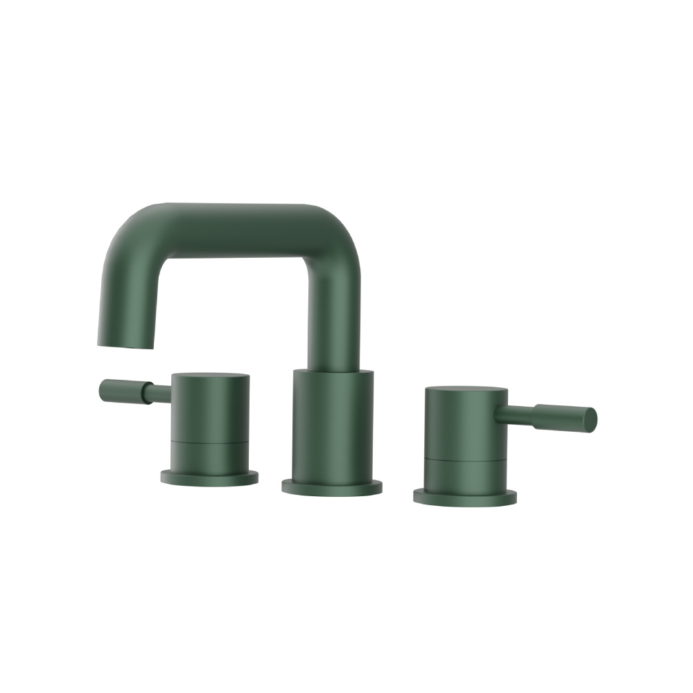 Three Hole 8" Widespread Two Handle Bathroom Faucet | Leaf Green