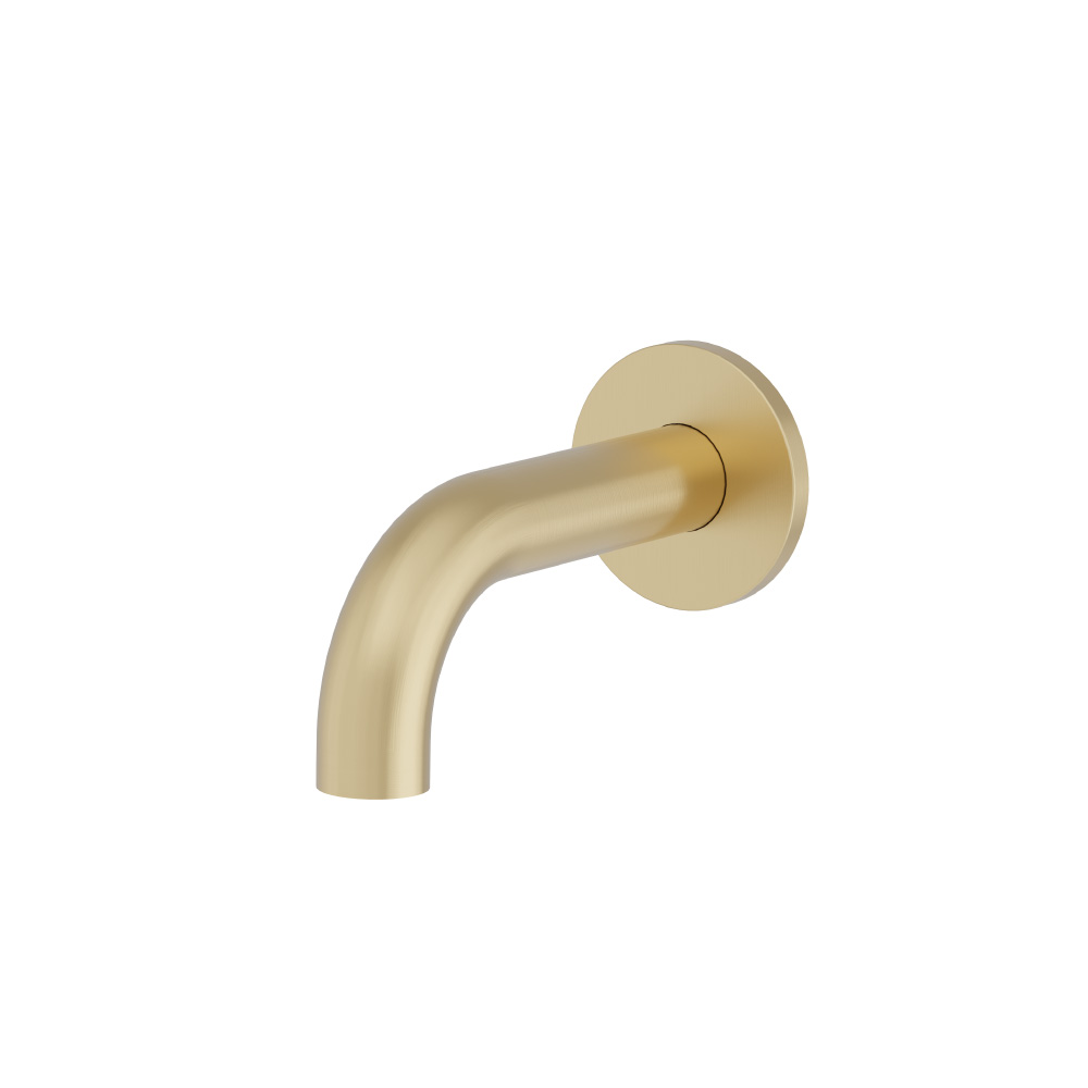 Wall Mount Non Diverting Short Tub Spout - Foot Washer | Satin Brass PVD