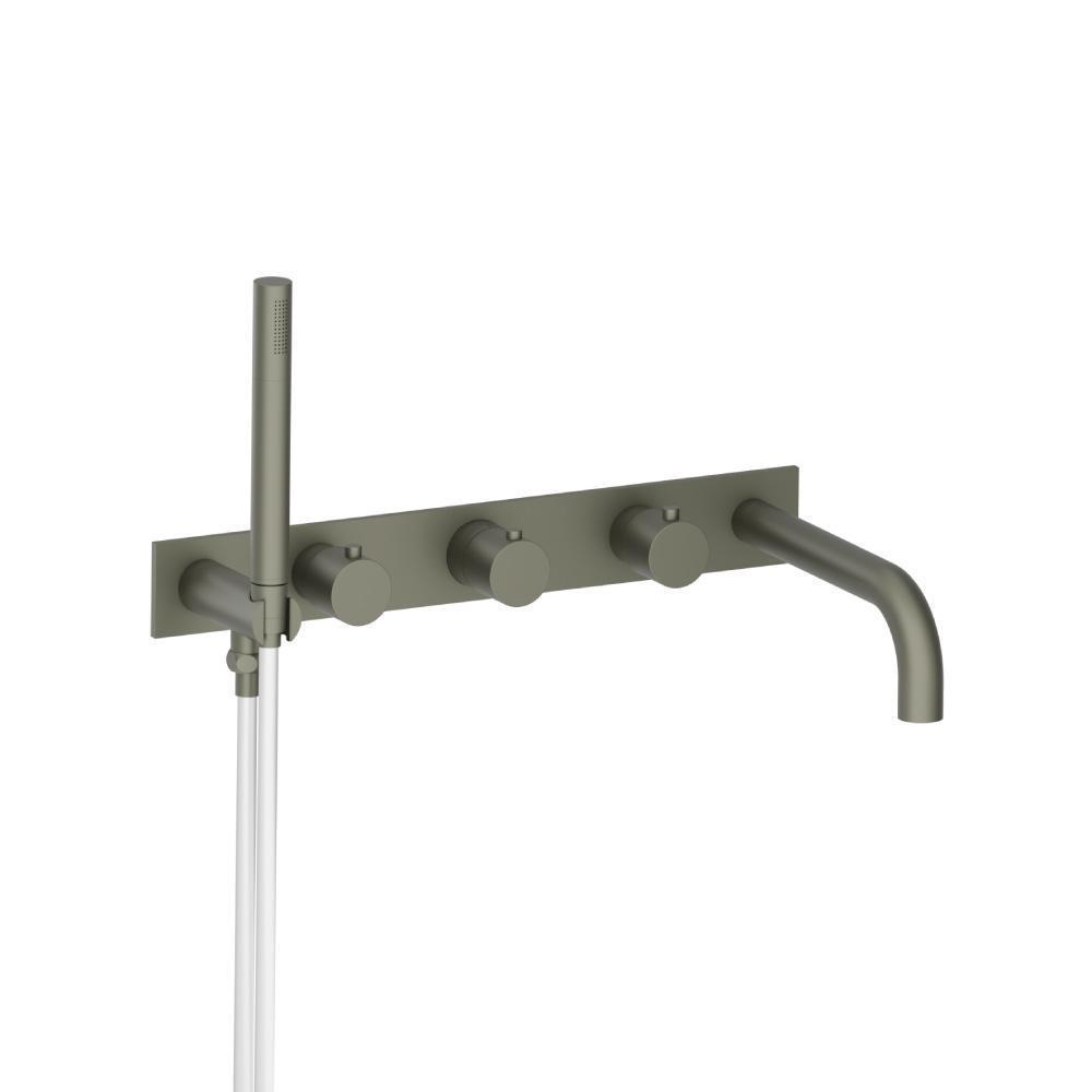 Wall Mount Tub Filler With Hand Shower | Gun Metal Grey