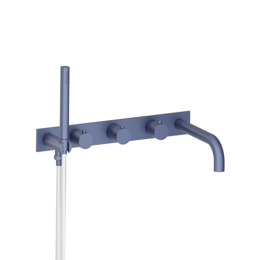 Wall Mount Tub Filler With Hand Shower | Navy Blue