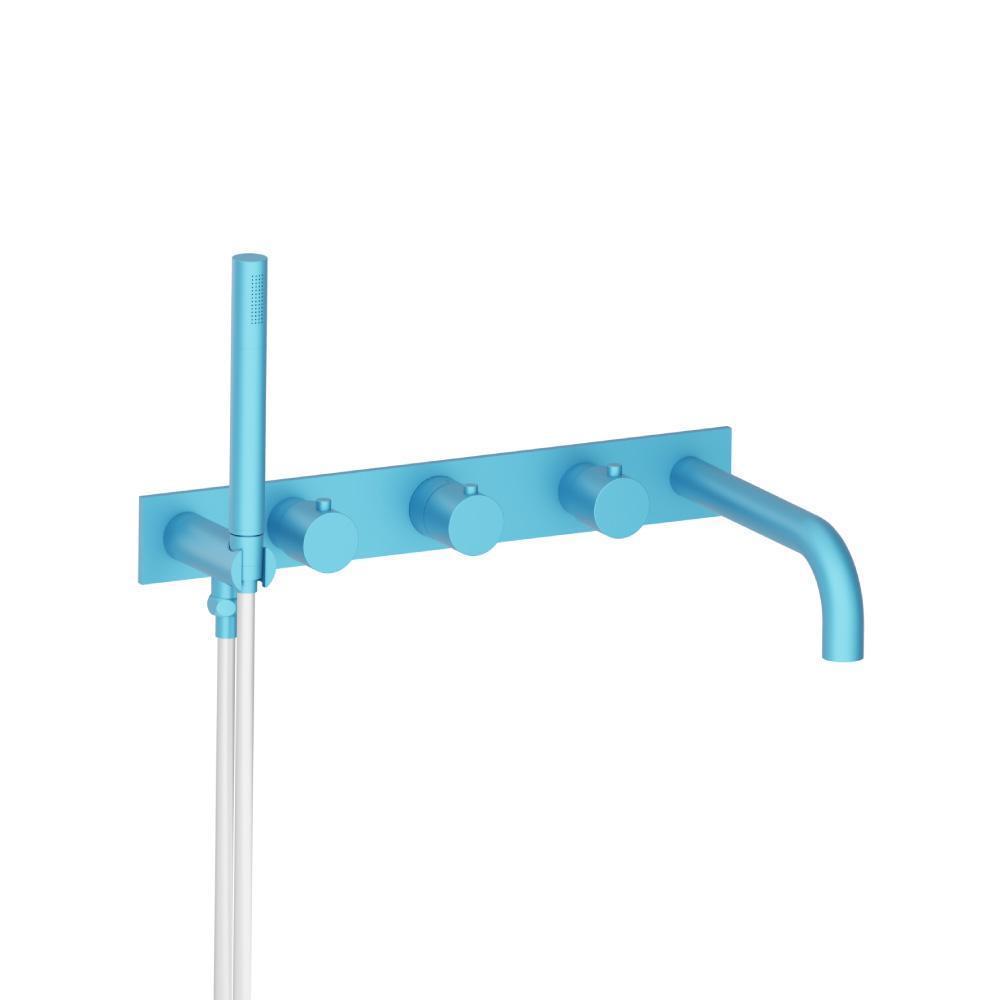 Wall Mount Tub Filler With Hand Shower | Sky Blue