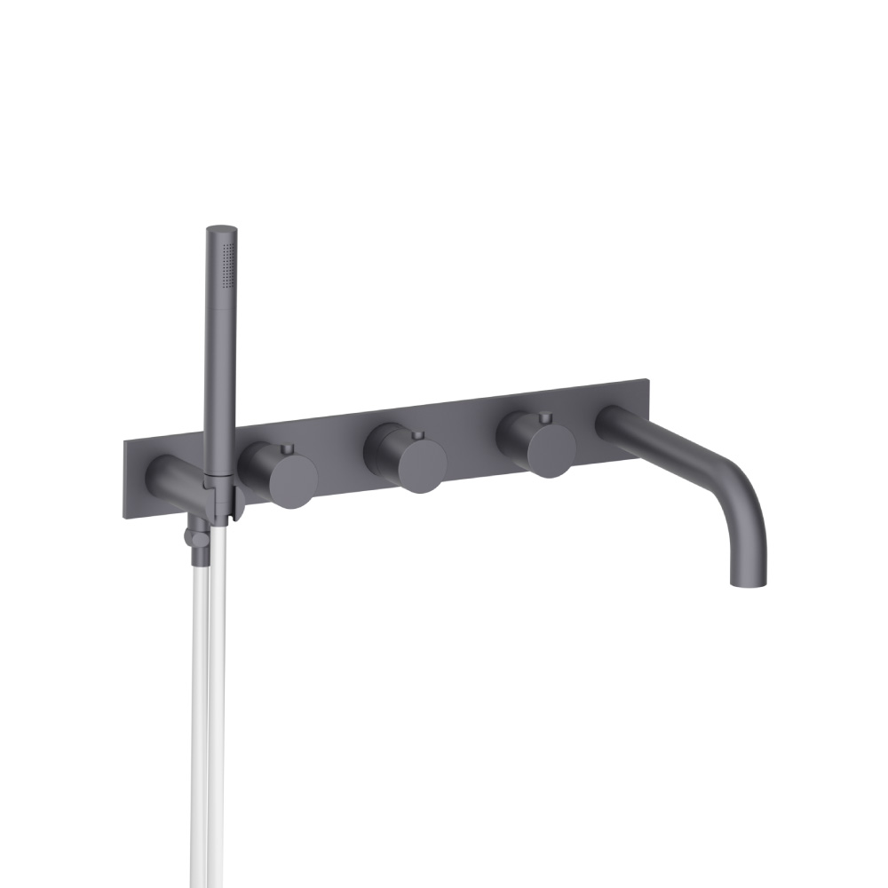 Trim For Wall Mount Tub Filler With Hand Shower | Dark Grey