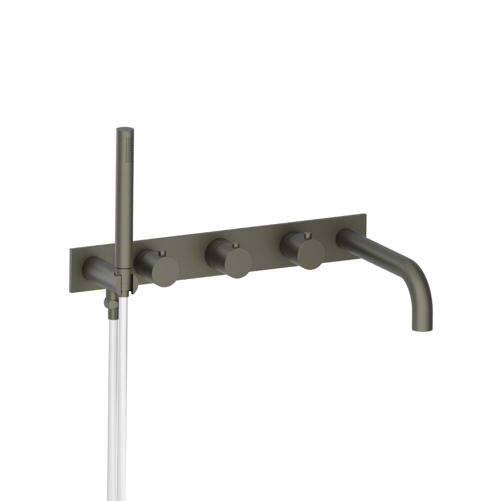 Trim For Wall Mount Tub Filler With Hand Shower | Dark Green