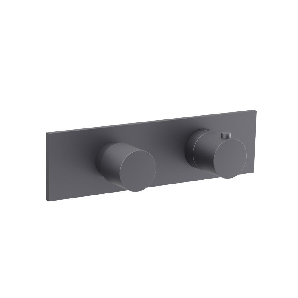 3/4" Horizontal Thermostatic Shower Valve & Trim - 1 Ouptut | Dark Grey