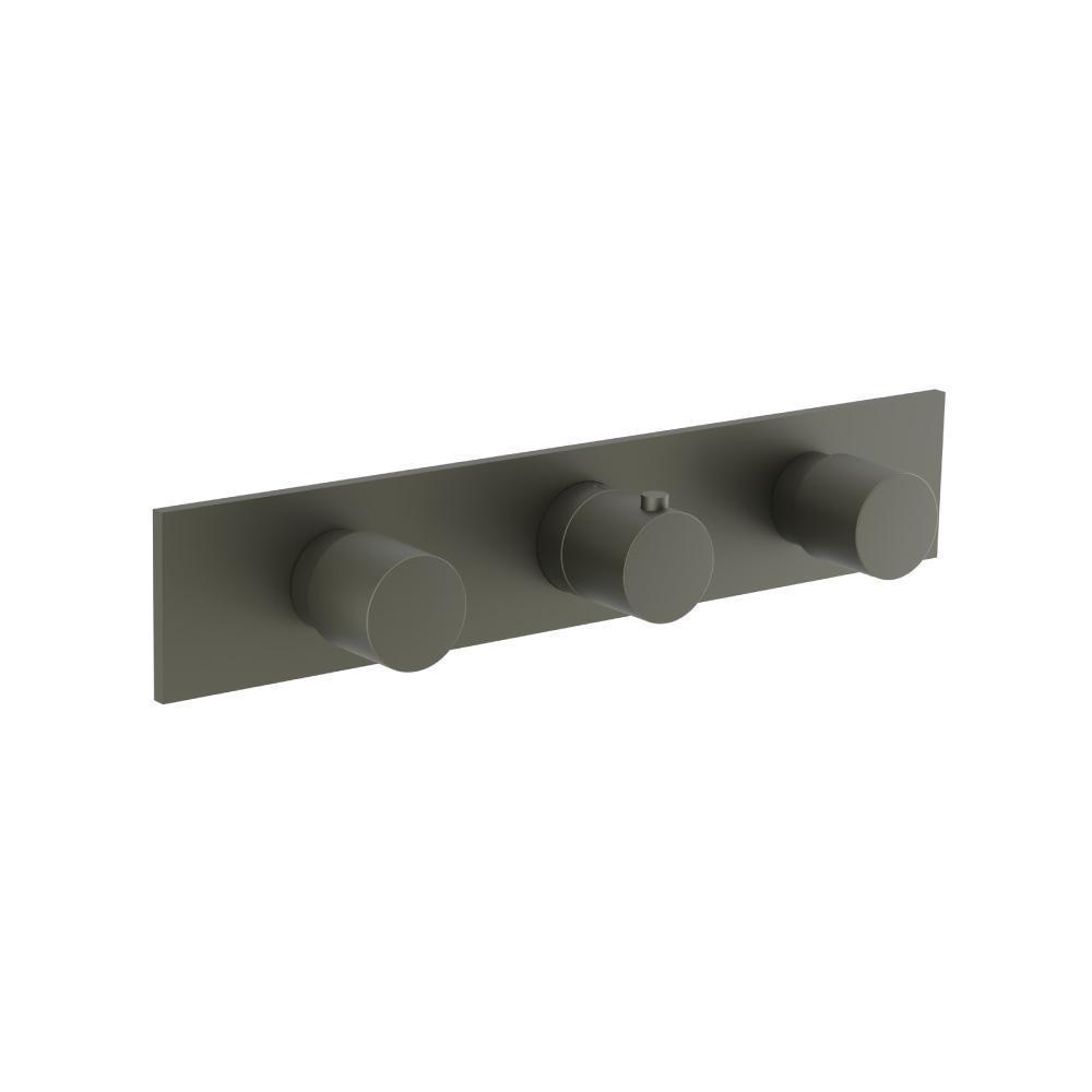 3/4" Horizontal Thermostatic Valve with 2 Volume Controls &  Trim | Dark Green