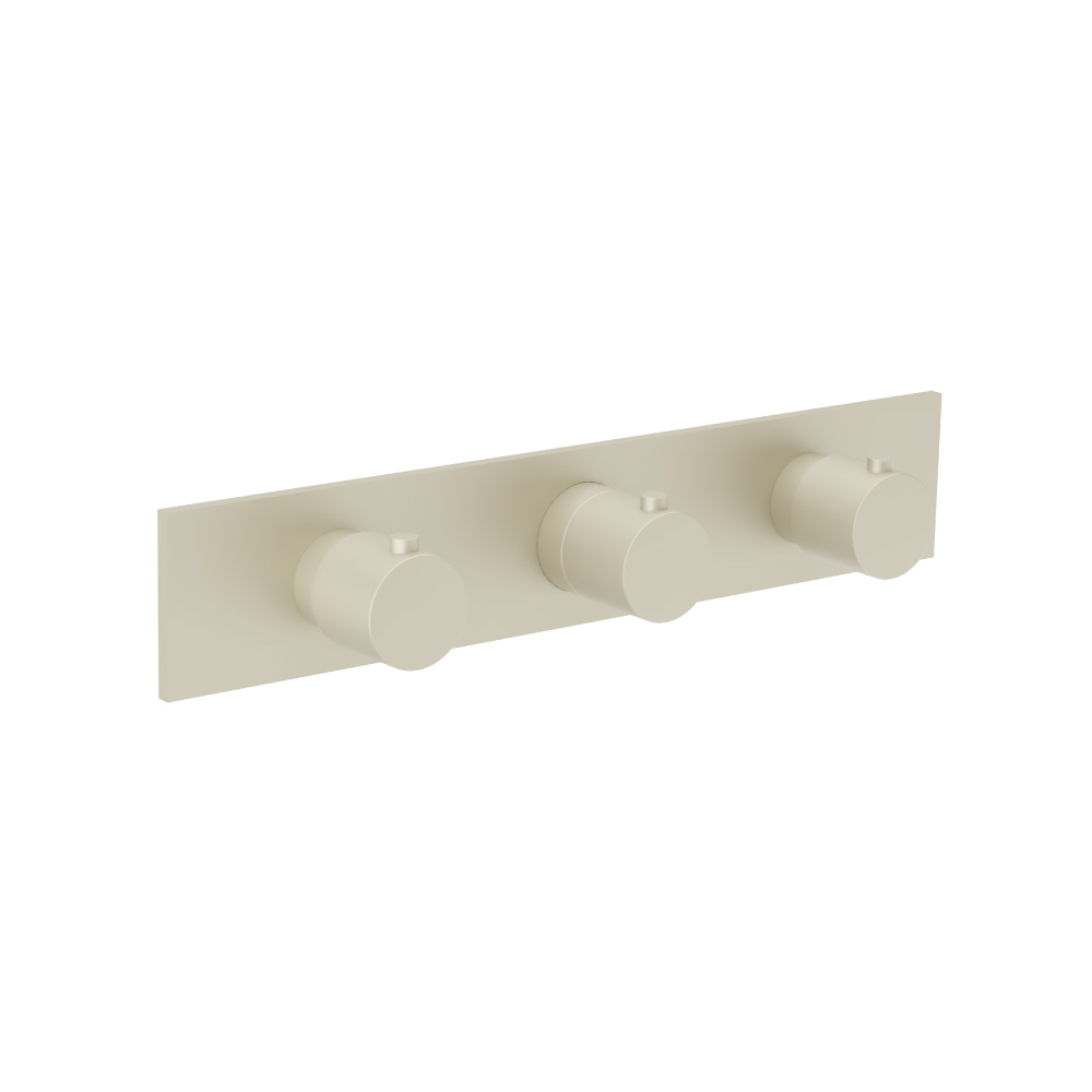 Trim For Horizontal Thermostatic Valve with 2 Volume Controls | Light Tan