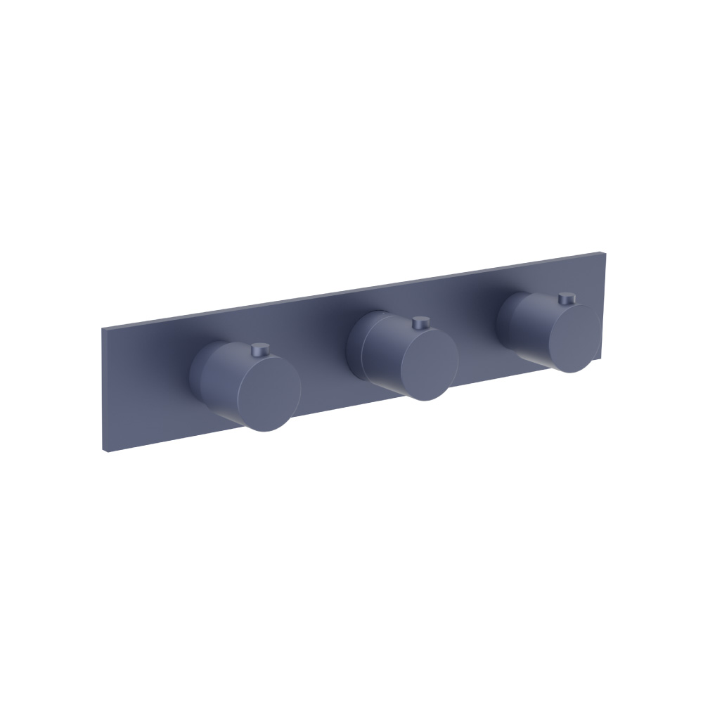 Trim For Horizontal Thermostatic Valve with 2 Volume Controls | Navy Blue