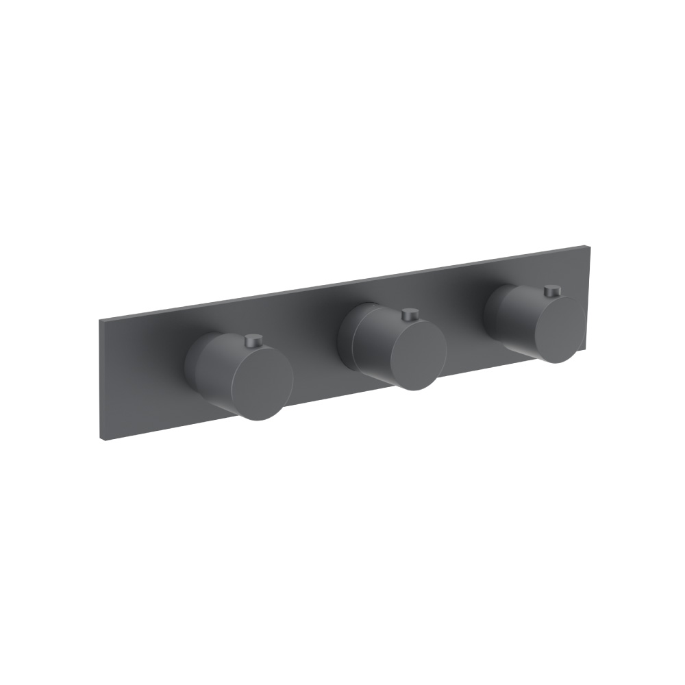 Trim For Horizontal Thermostatic Valve with 2 Volume Controls | Rock Grey