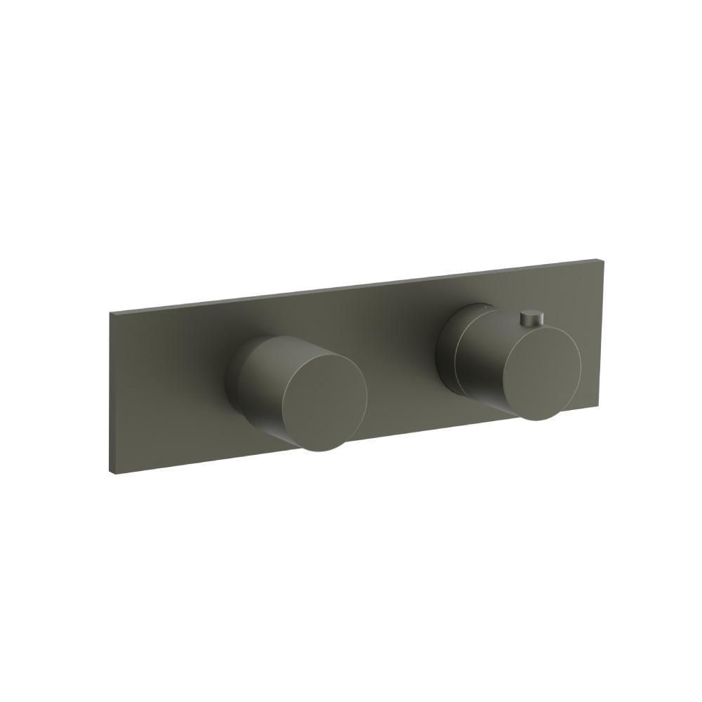 3/4" Horizontal Thermostatic Shower Valve & Trim - 2 Output | Dark Green