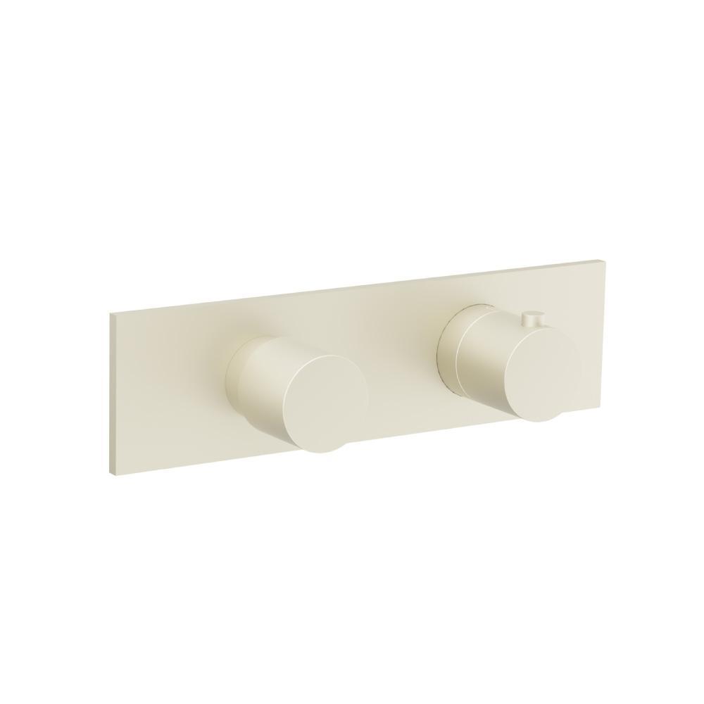 3/4" Horizontal Thermostatic Shower Valve & Trim - 2 Output | Light Tan
