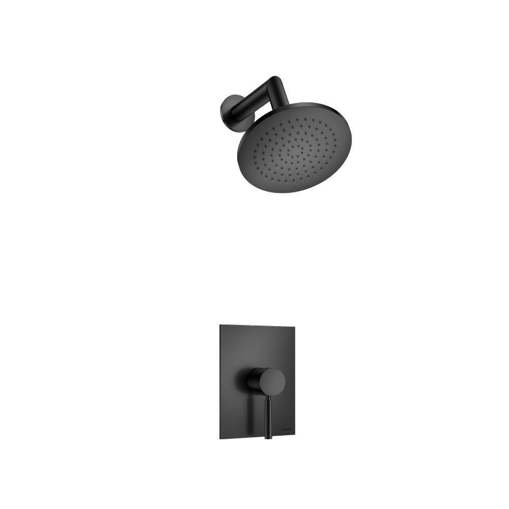 Single Output Shower Set With Brass Shower Head & Arm | Matte Black
