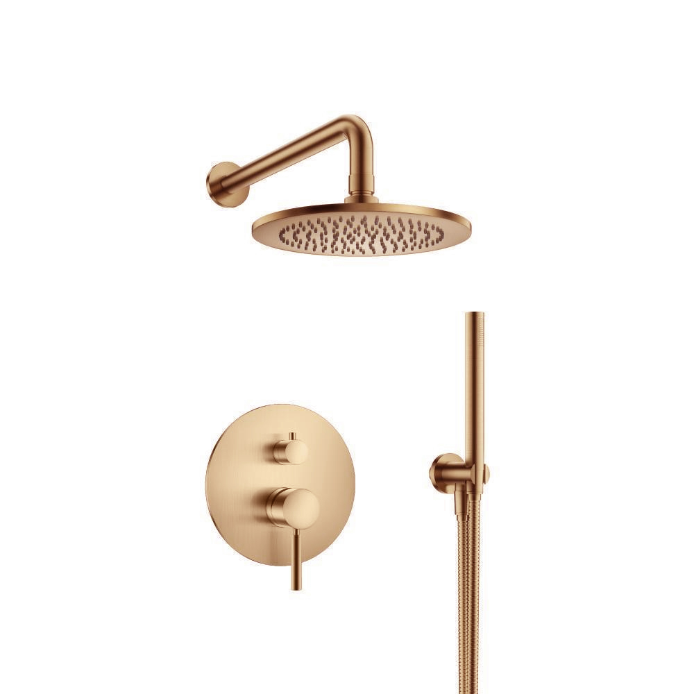 Two Output Shower Set With Shower Head And Hand Held | Brushed Bronze PVD