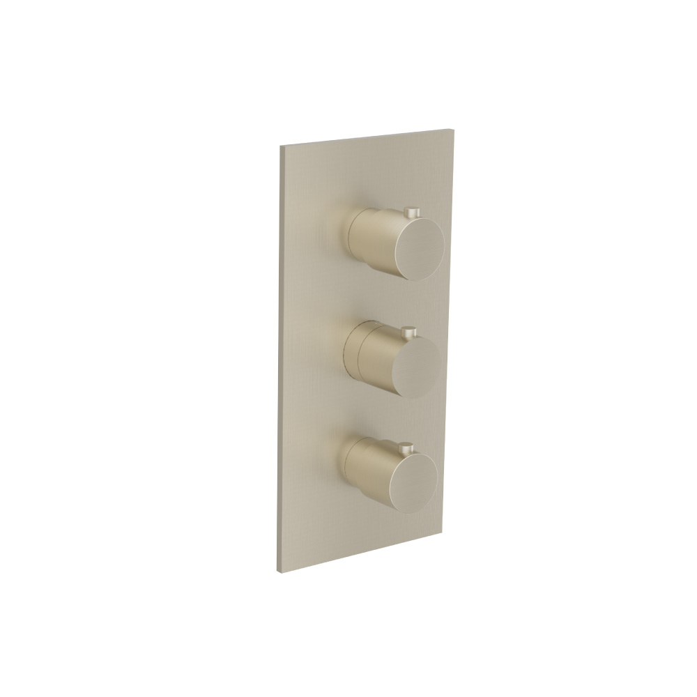 3/4" Thermostatic Valve With Trim - 3 Output | Brushed Nickel PVD