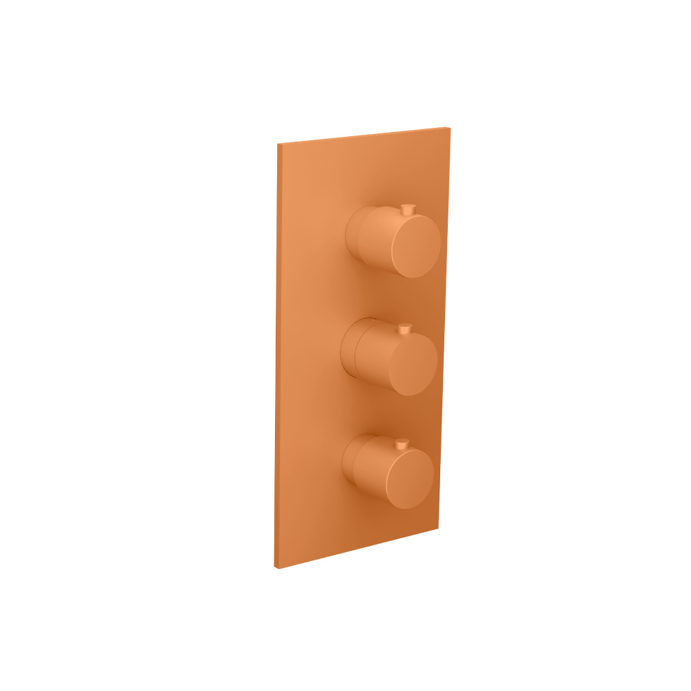 3/4" Thermostatic Valve and Trim - 2 Outputs | Terracotta Orange