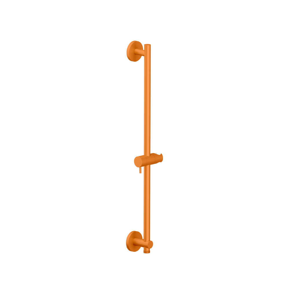Round Shower Slide Bar With Integrated Wall Elbow | Terracotta Orange