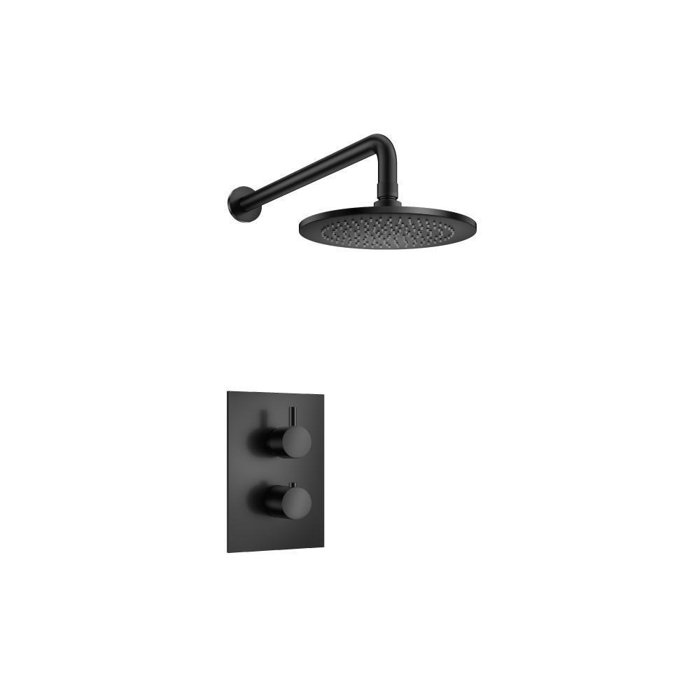 Single Output Shower Set With Shower Head And Arm | Matte Black