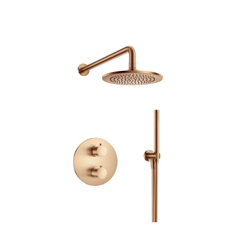 Two Output Shower Set With Shower Head And Hand Held | Brushed Bronze PVD
