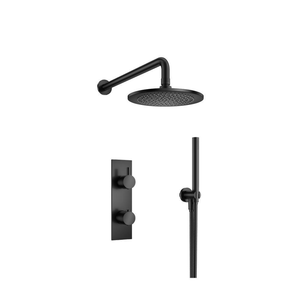 Two Output Shower Set With Shower Head And Hand Held | Matte Black