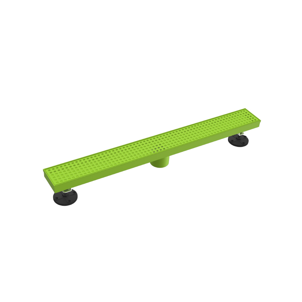 24" Decorative Linear Drain with 2" Outlet | Flusso Green