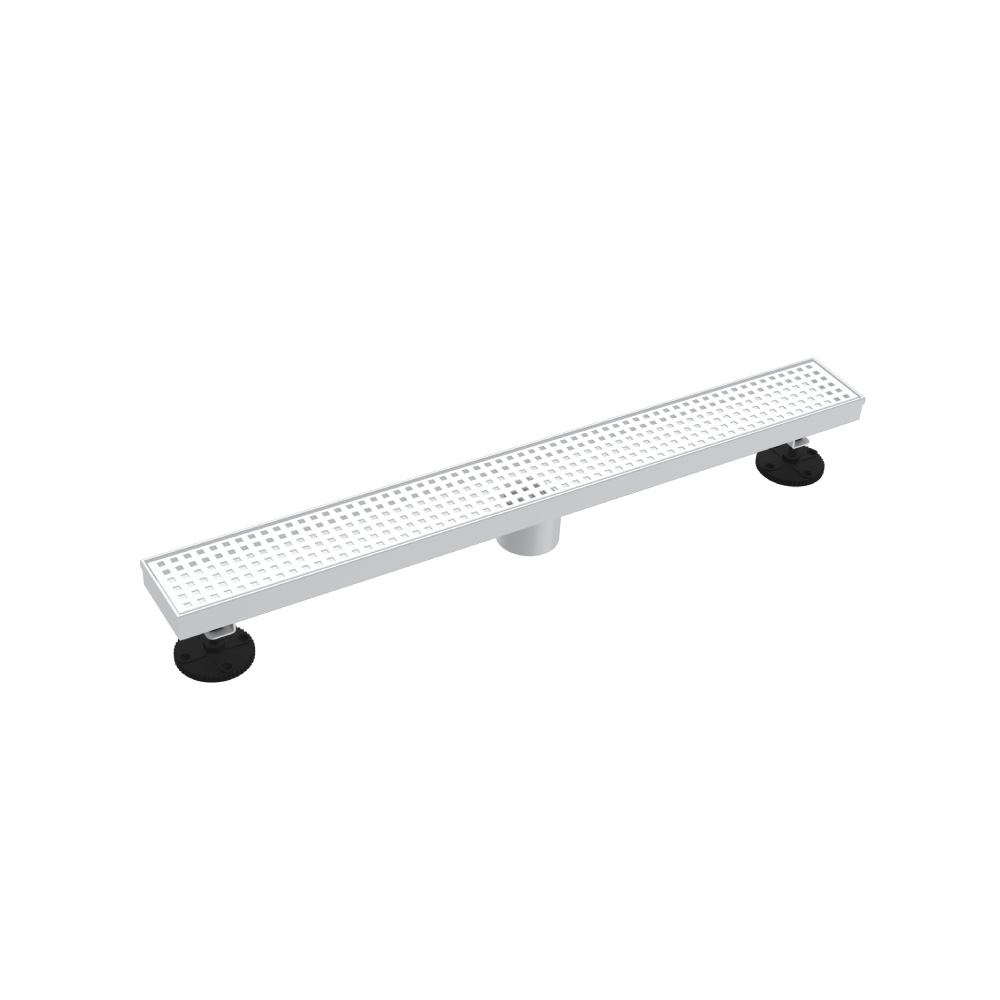 24" Decorative Linear Drain with 2" Outlet | Gloss White