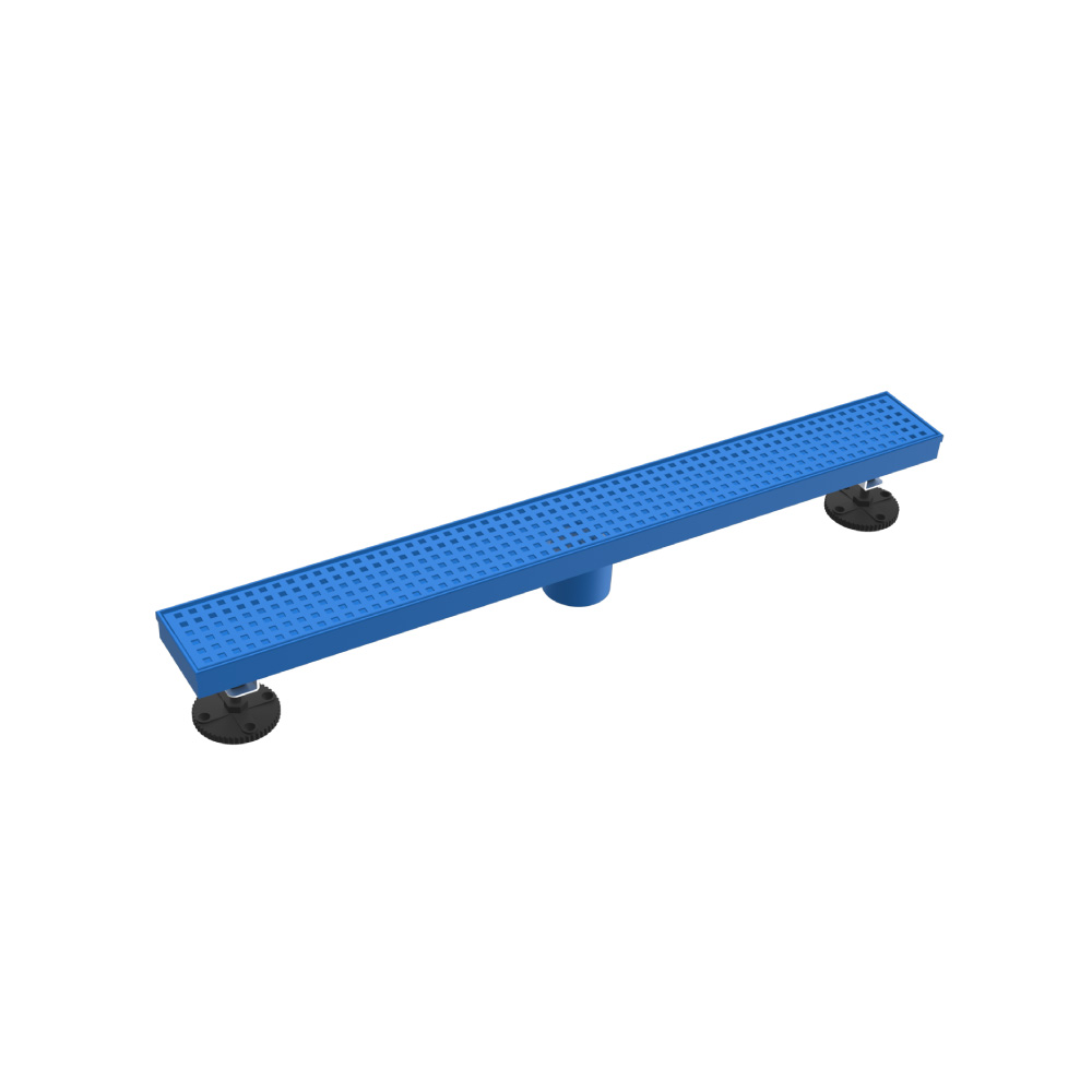 24" Decorative Linear Drain with 2" Outlet | Sky Blue