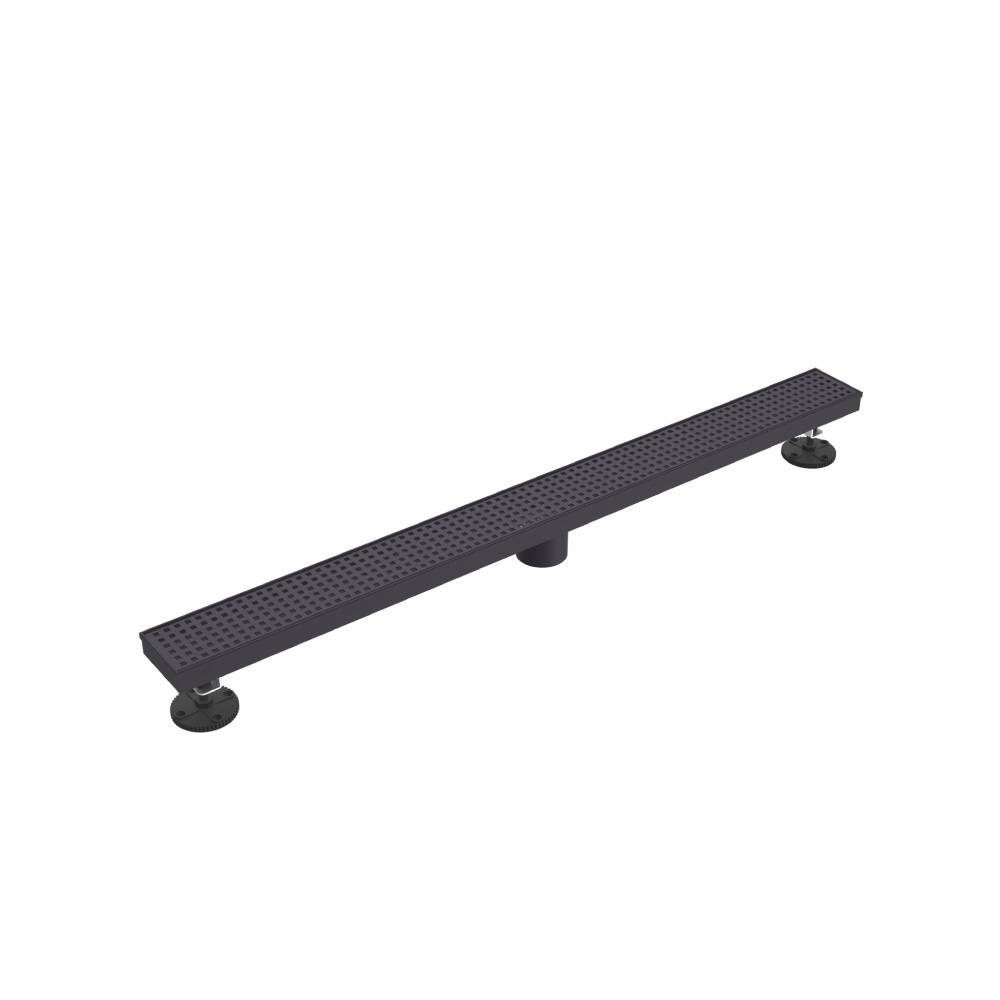 32" Decorative Linear Drain with 2" Outlet | Dark Grey