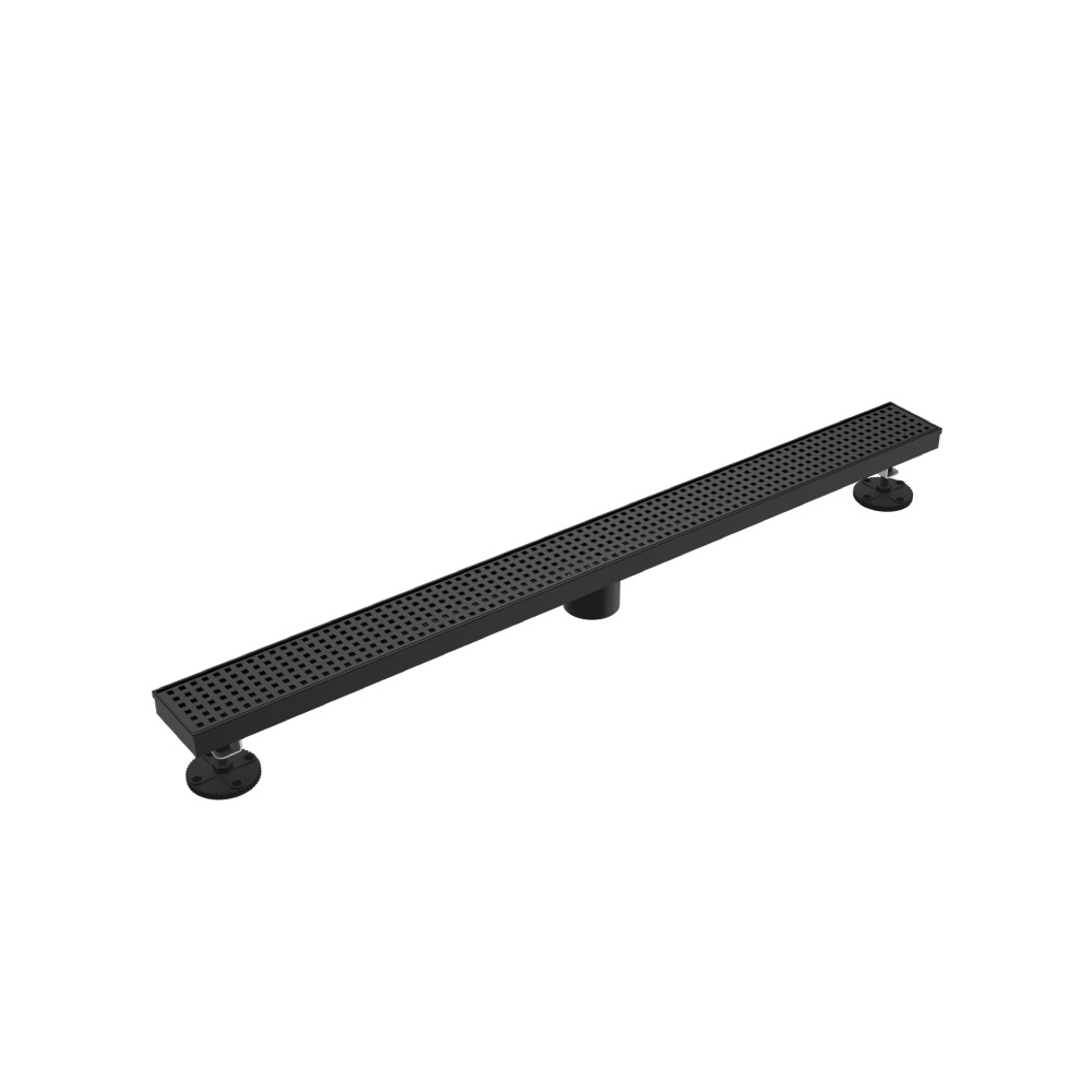 32" Decorative Linear Drain with 2" Outlet | Gloss Black