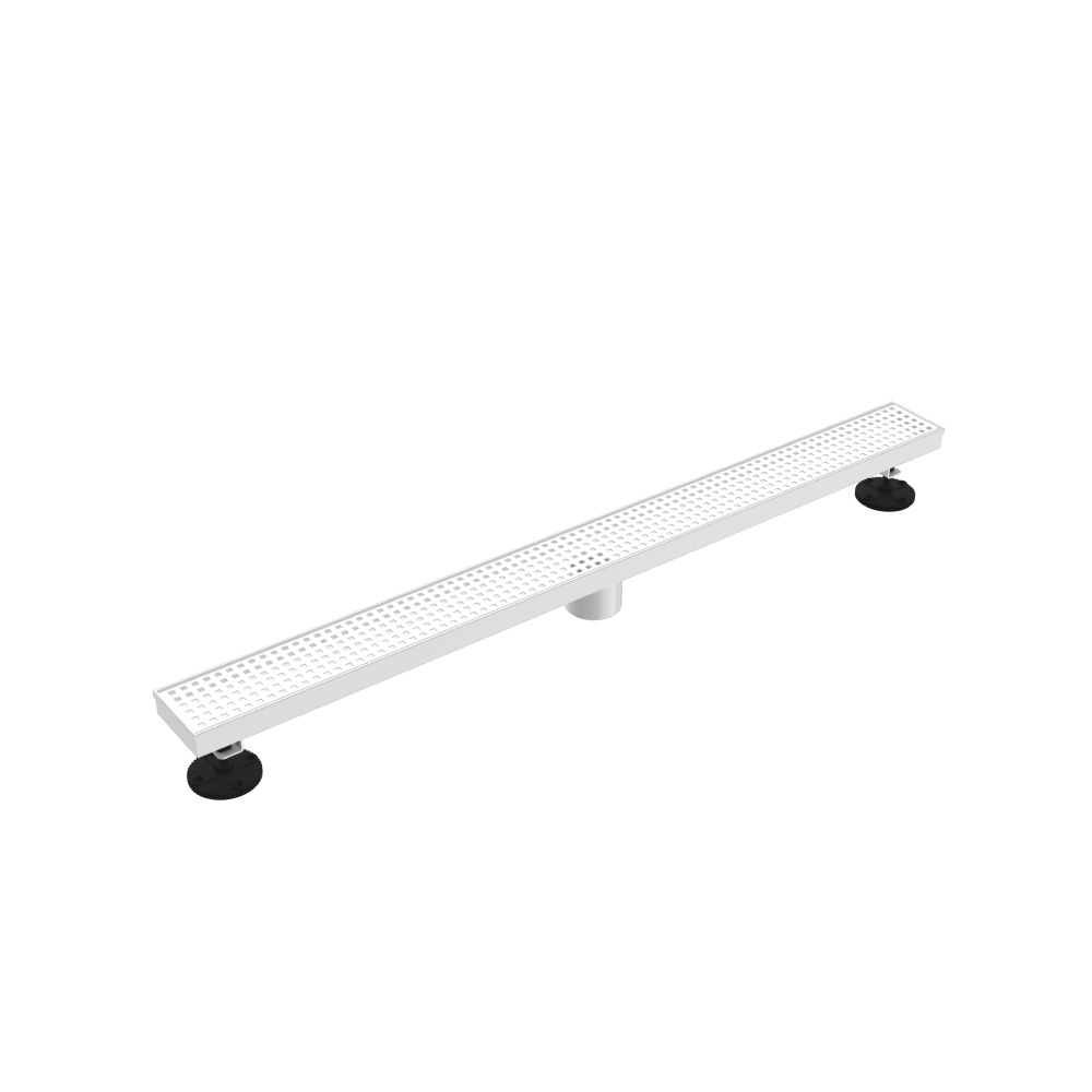 32" Decorative Linear Drain with 2" Outlet | Gloss White