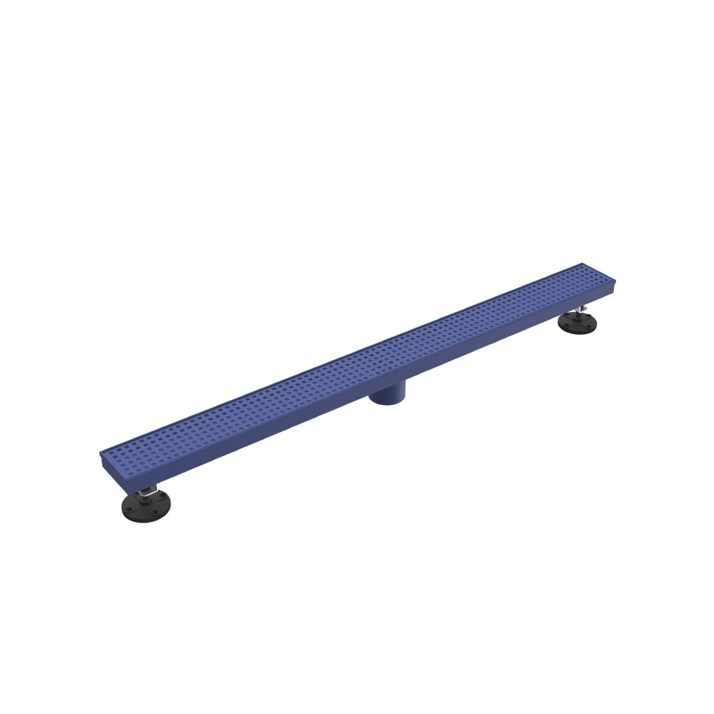 32" Decorative Linear Drain with 2" Outlet | Navy Blue