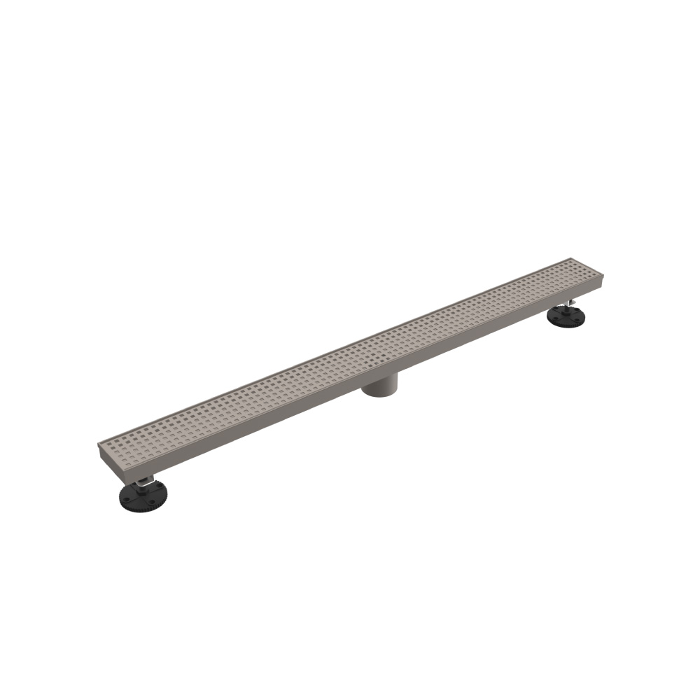 32" Decorative Linear Drain with 2" Outlet | Steel Grey