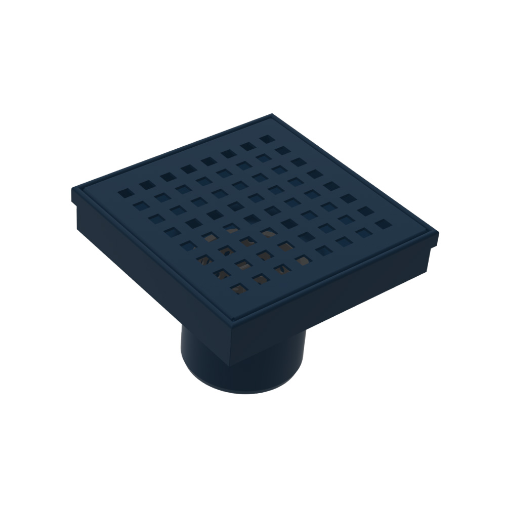 4" Decorative Floor Drain with 2" Outlet | Blue Platinum