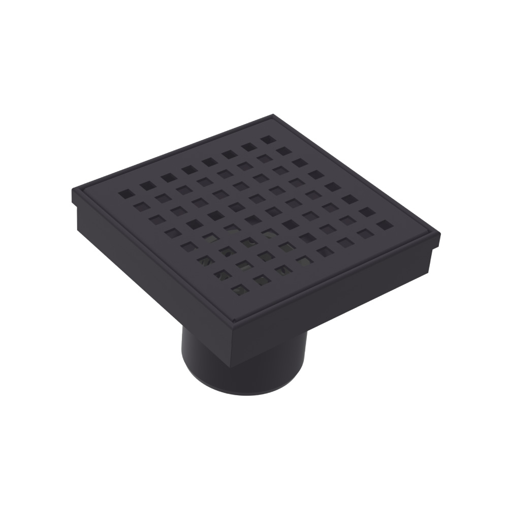 4" Decorative Floor Drain with 2" Outlet | Dark Grey