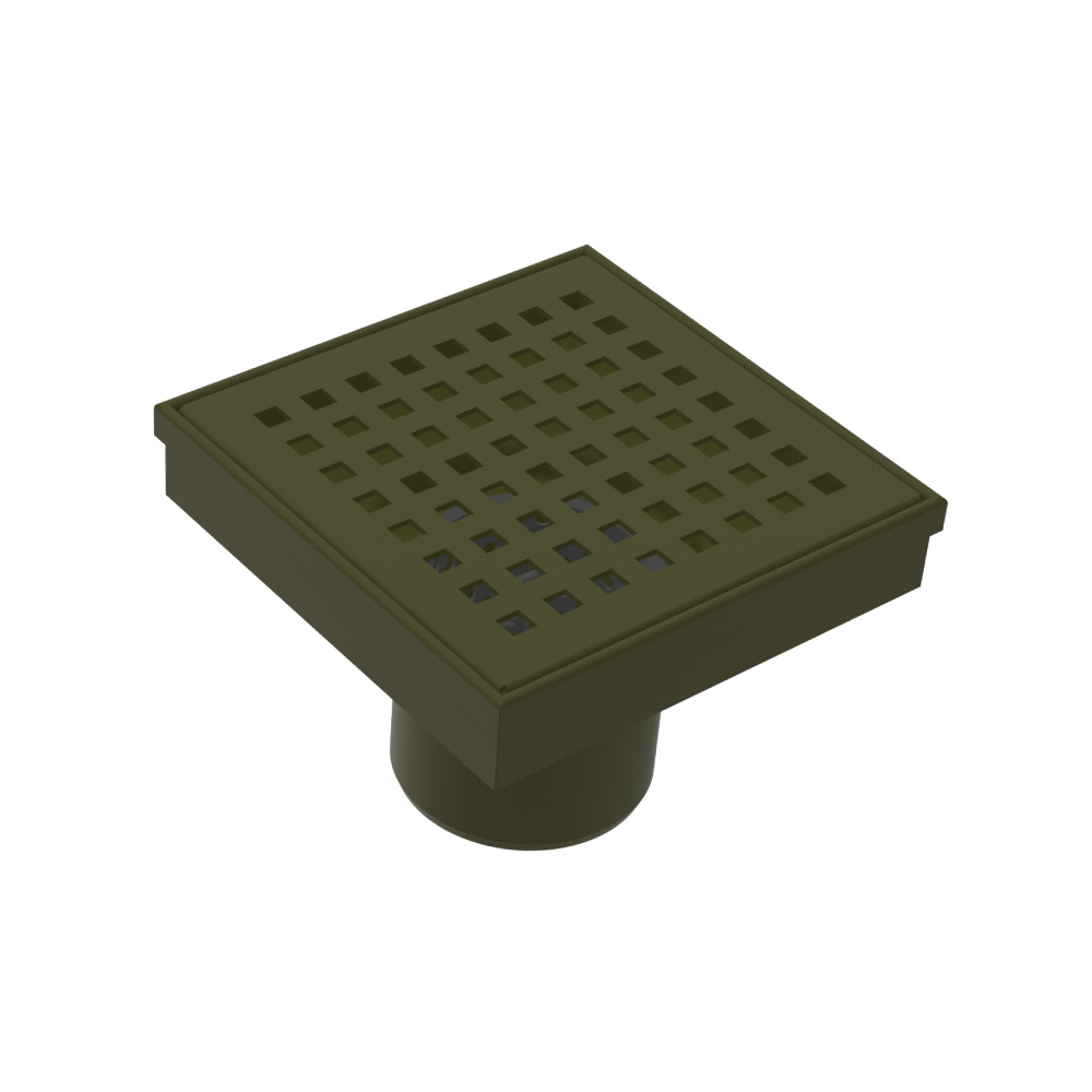 4" Decorative Floor Drain with 2" Outlet | Dark Green