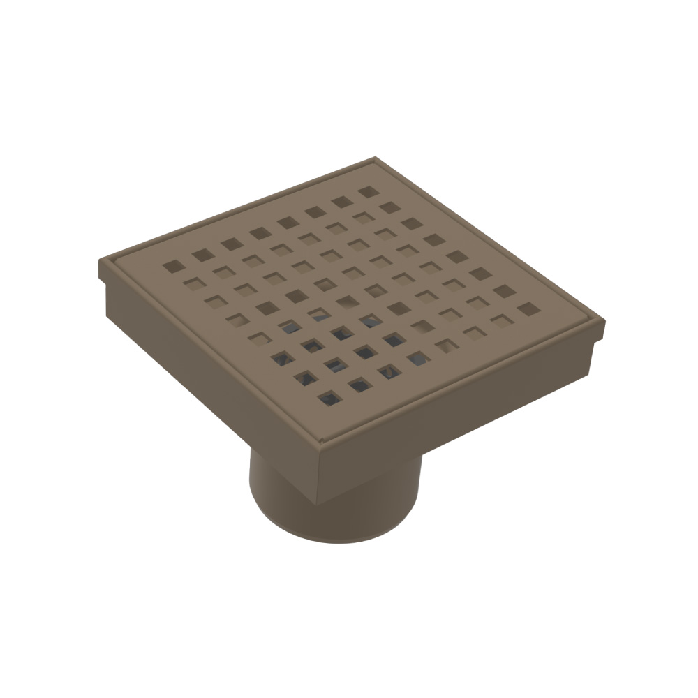 4" Decorative Floor Drain with 2" Outlet | Dark Tan