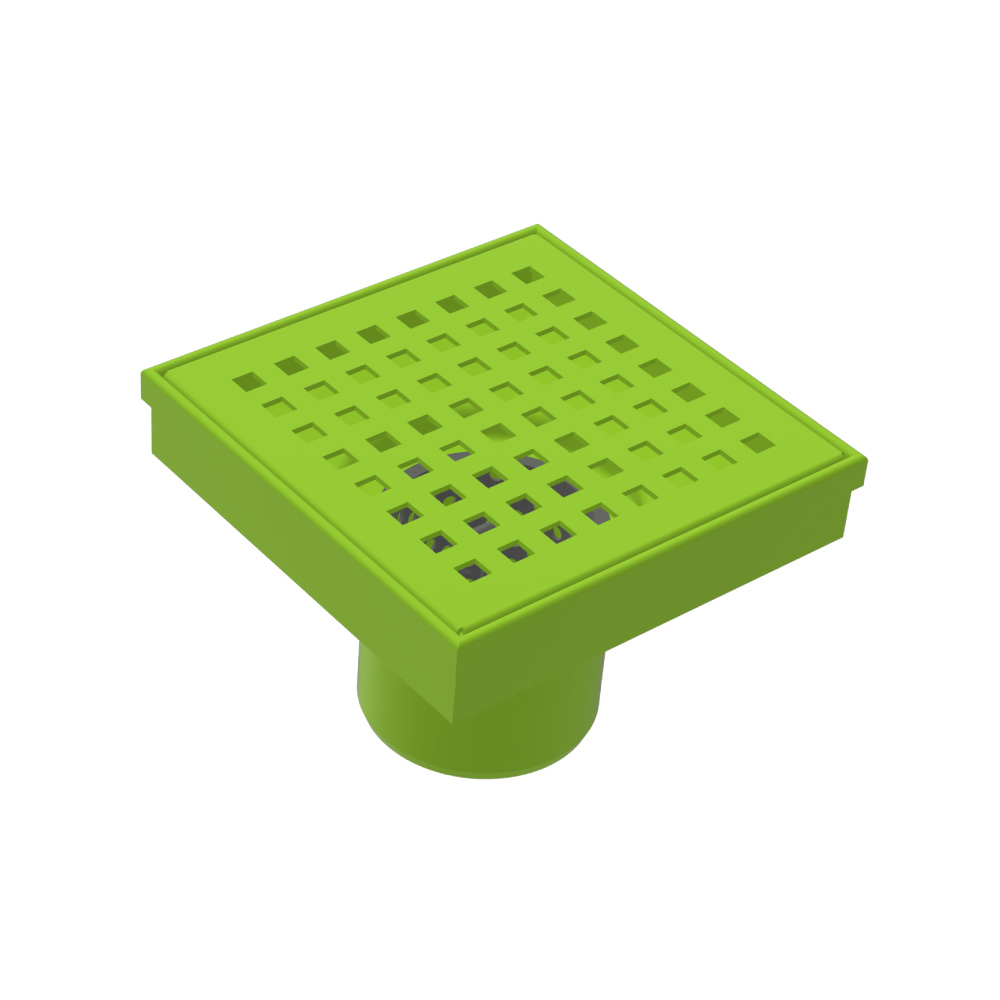4" Decorative Floor Drain with 2" Outlet | Flusso Green