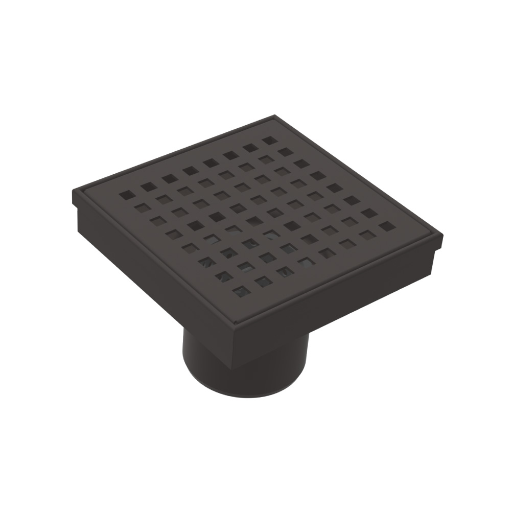 4" Decorative Floor Drain with 2" Outlet | Gun Metal Grey