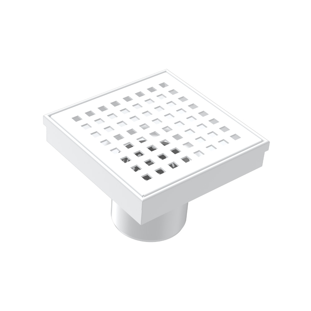 4" Decorative Floor Drain with 2" Outlet | Gloss White