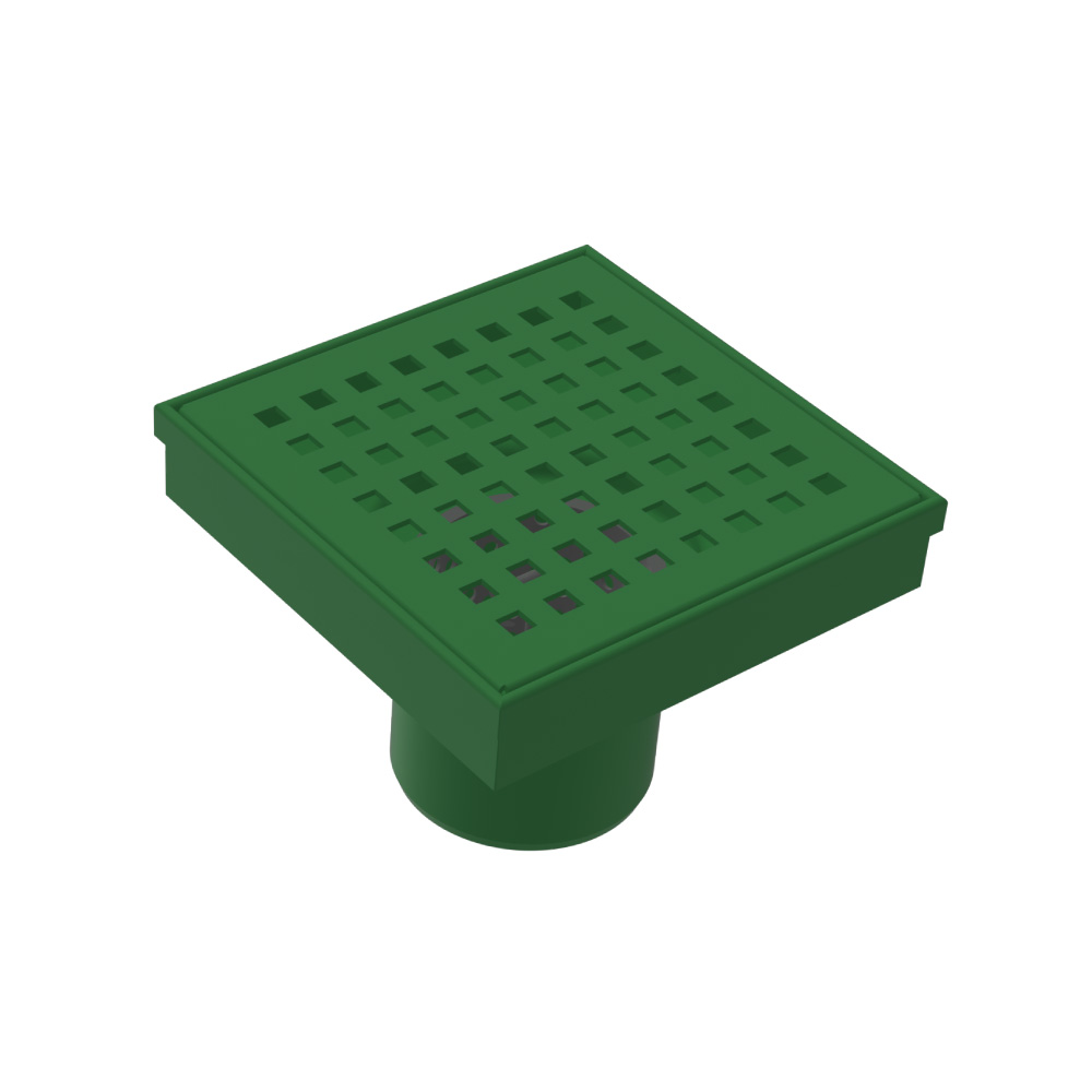 4" Decorative Floor Drain with 2" Outlet | Leaf Green