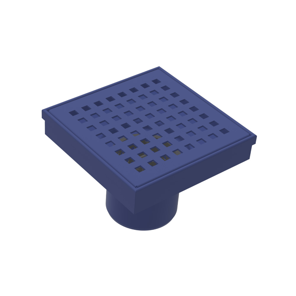4" Decorative Floor Drain with 2" Outlet | Navy Blue