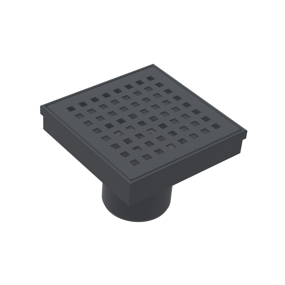 4" Decorative Floor Drain with 2" Outlet | Rock Grey