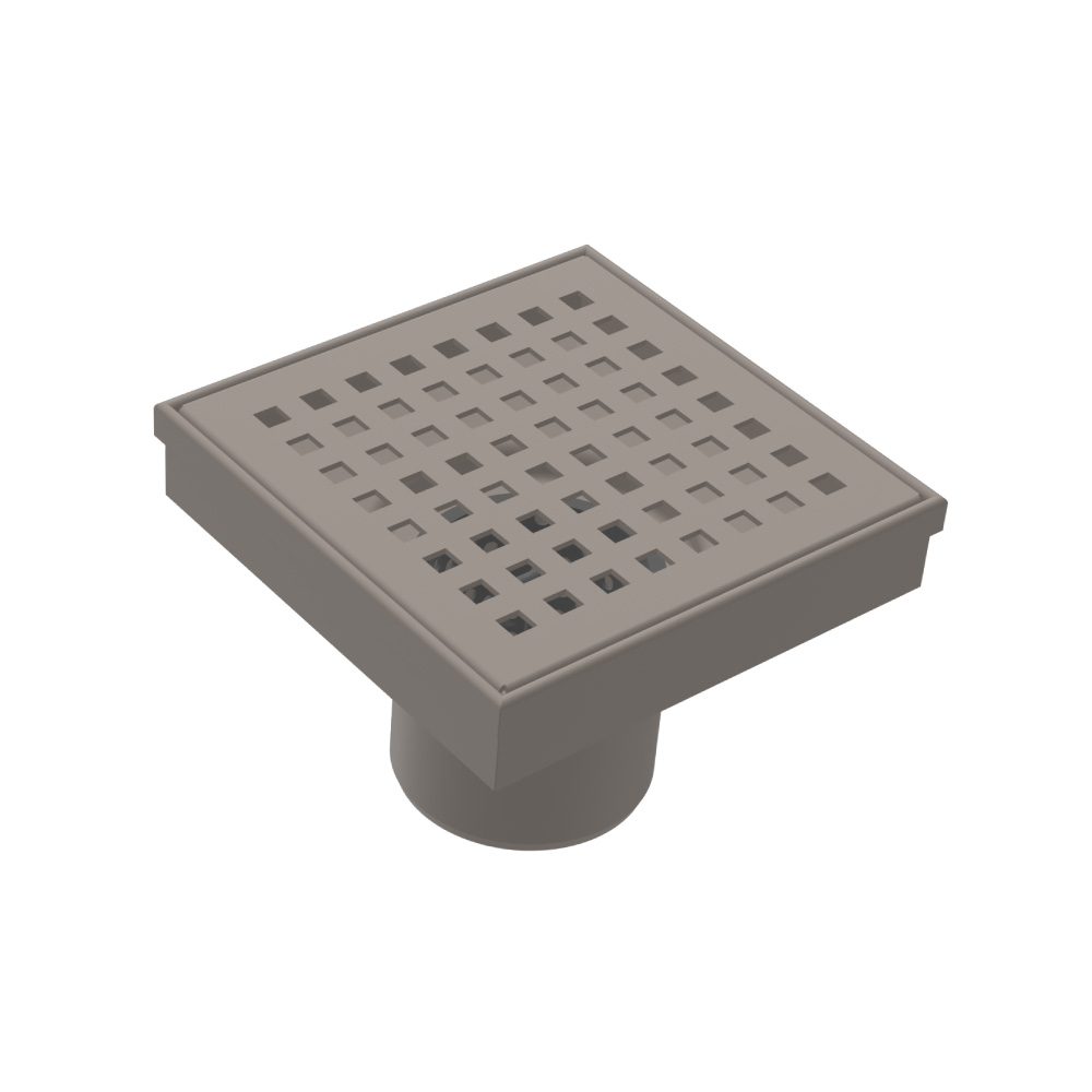 4" Decorative Floor Drain with 2" Outlet | Steel Grey