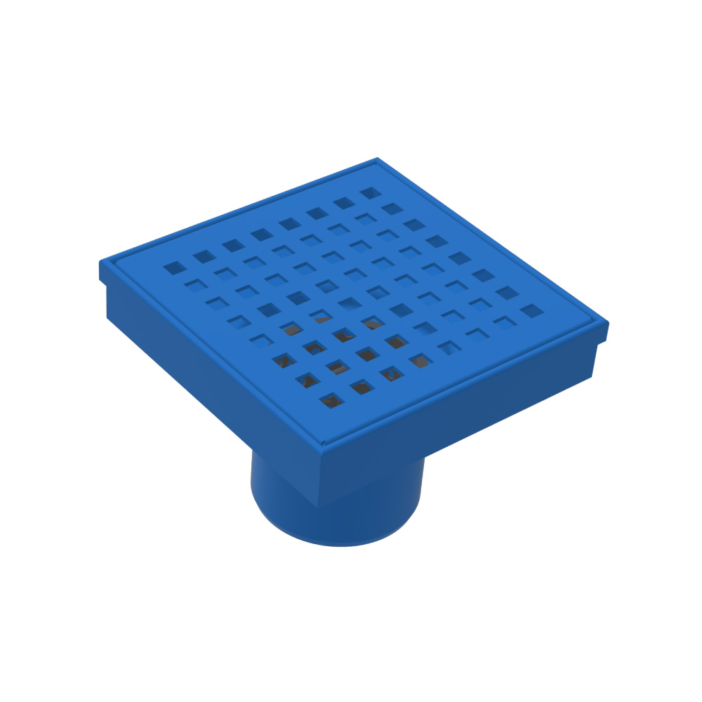 4" Decorative Floor Drain with 2" Outlet | Sky Blue