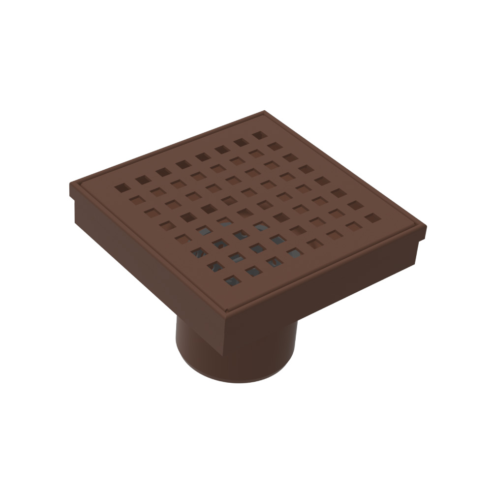 4" Decorative Floor Drain with 2" Outlet | Vortex Brown