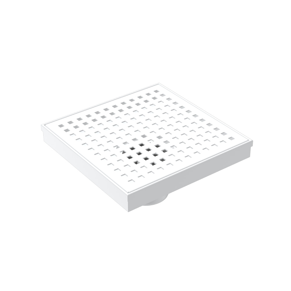 6" Decorative Floor Drain with 2" Outlet | Gloss White