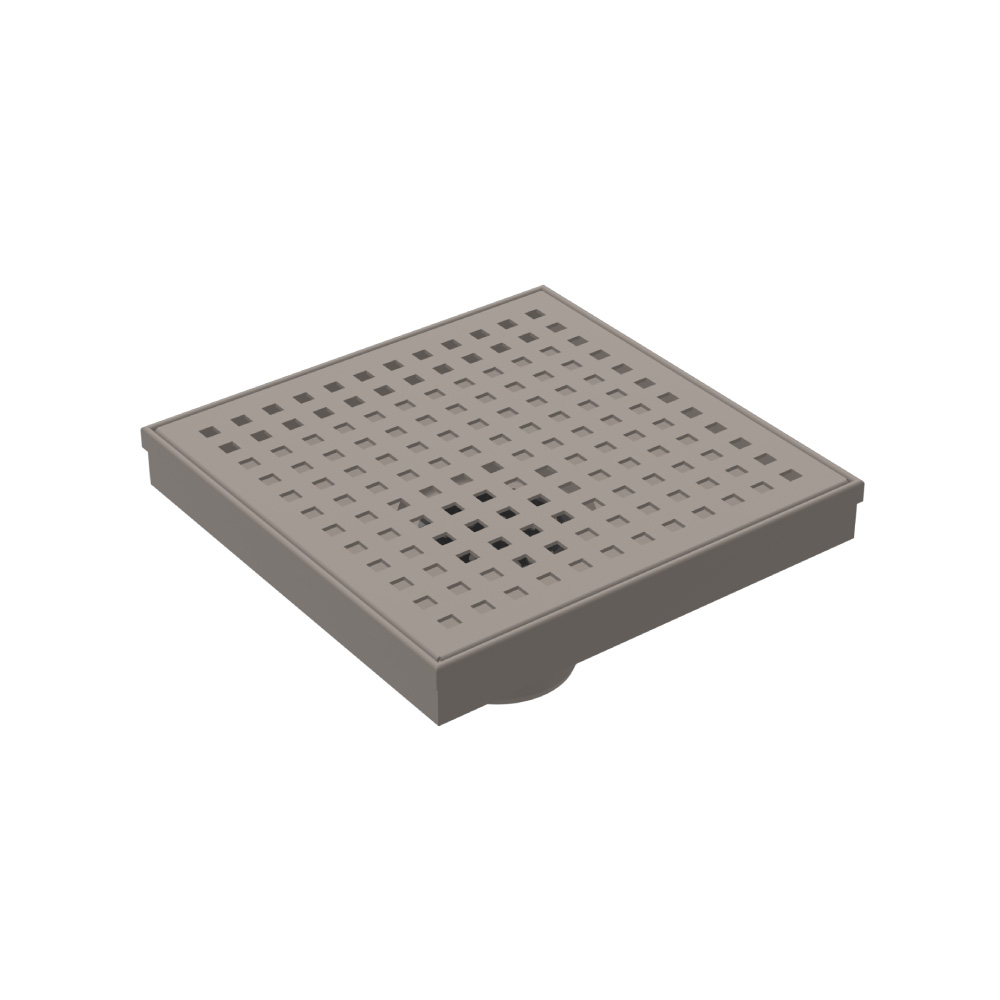 6" Decorative Floor Drain with 2" Outlet | Steel Grey